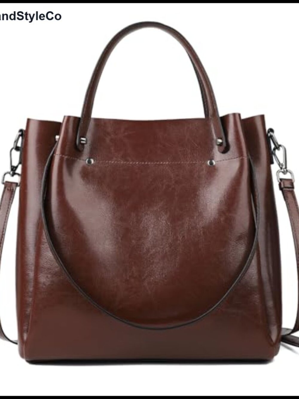 Genuine Leather Tote Bag for Women Crossbody Shoulder Bag with 3 Straps